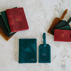 Kofferanhänger personalisiert aus Vintage Leder 'Sylvia' personalisiert | Mein Monogramm