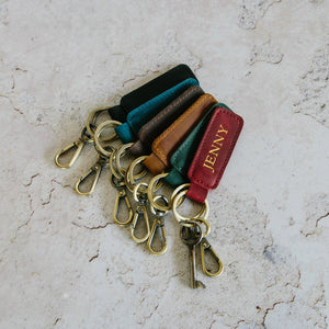 Schlüsselanhänger aus Vintage Leder 'Maya' personalisiert | Mein Monogramm