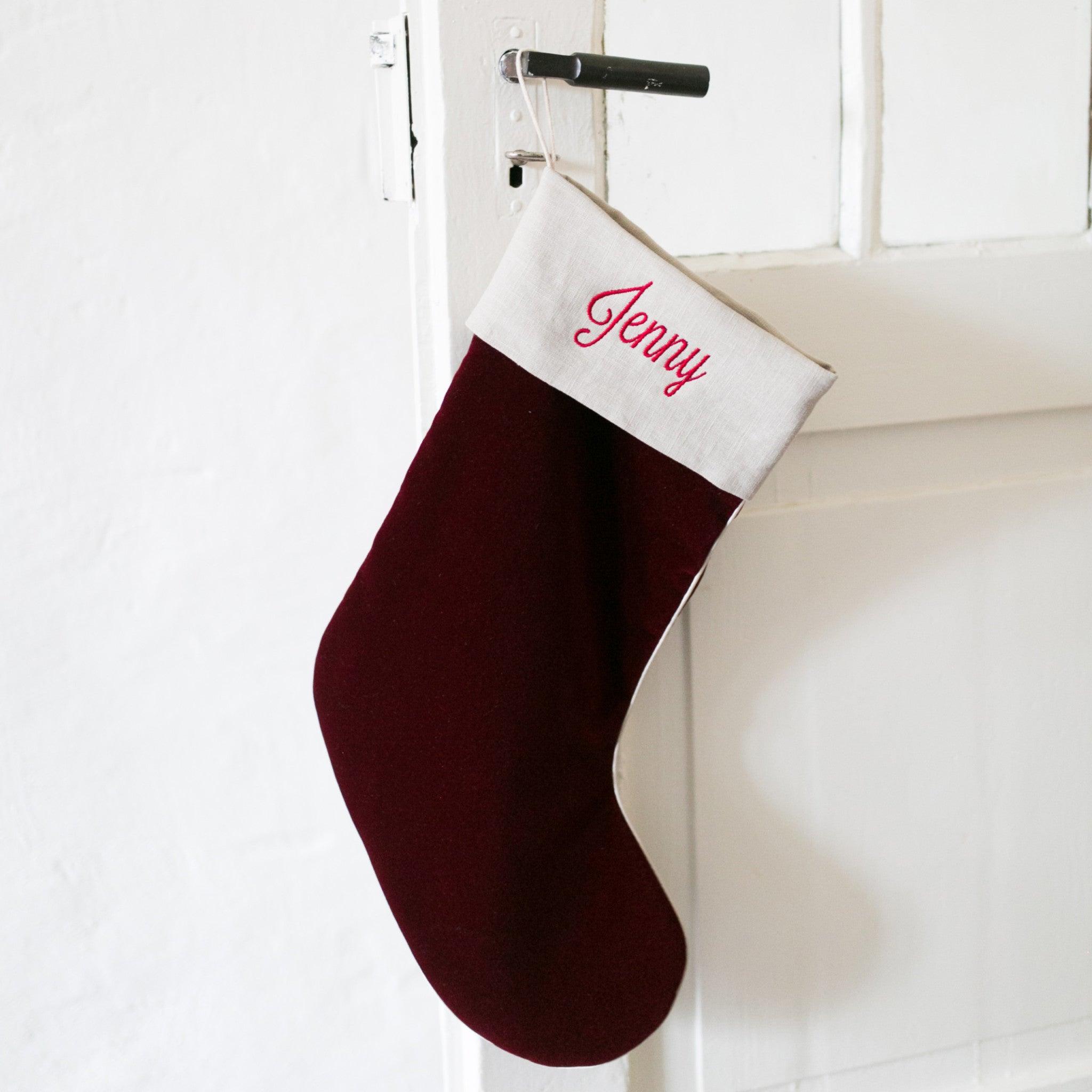 Weihnachtsstrumpf 50,8cm Personalisiert Mit Initiale - Gestrickt, Bestickt (Buchstabe E, Weiß)